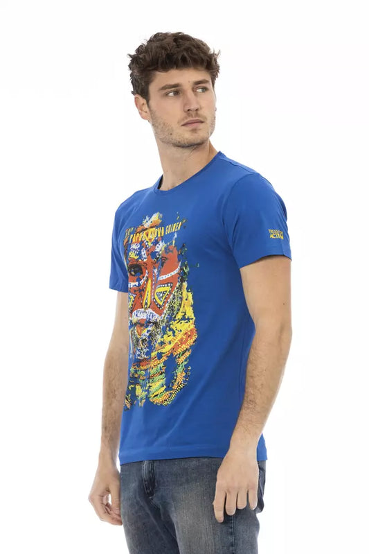 Elegant Blue Tee with Front Print
