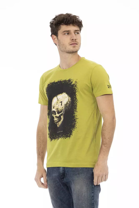 Green Short Sleeve Tee with Graphic Charm