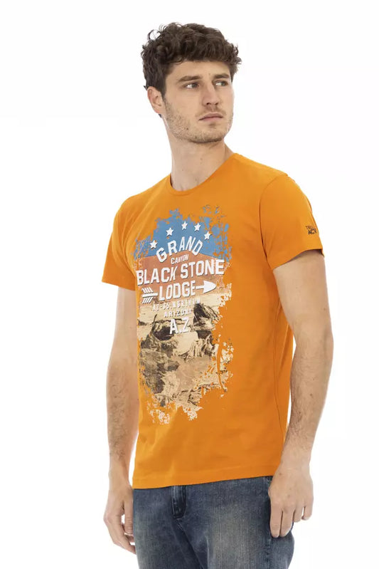 Orange Short Sleeve Round Neck T-Shirt