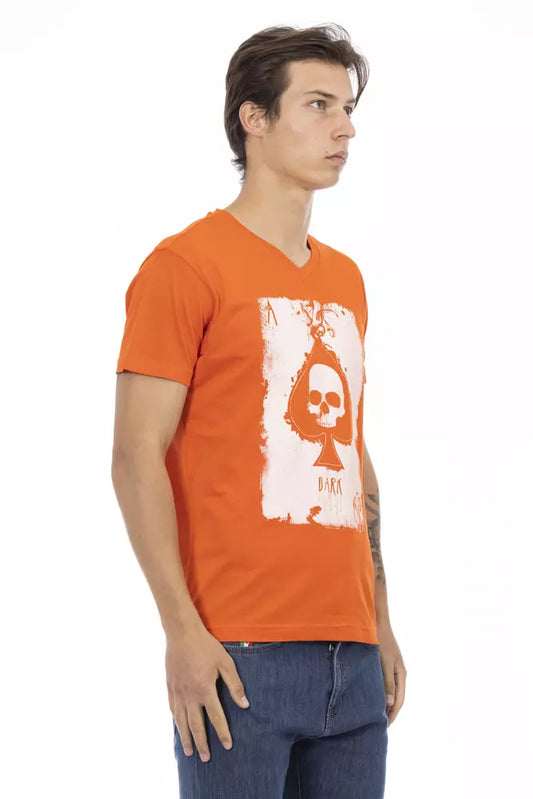 Vibrant V-Neck Tee with Front Print