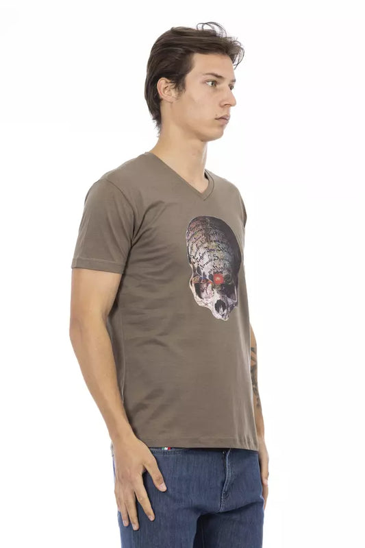 Elevated Casual Brown V-Neck Tee