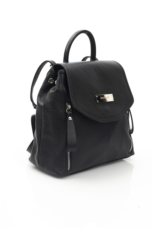 Elegant Leather Backpack with Logo Detail