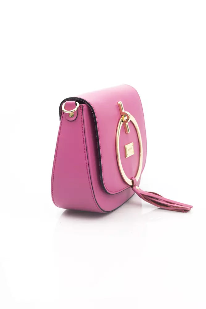 Elegant Pink Leather Shoulder Bag