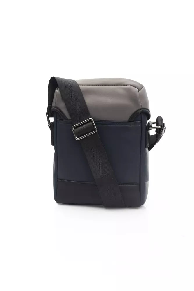 Elegant Blue Messenger Bag with Sleek Snap Closure