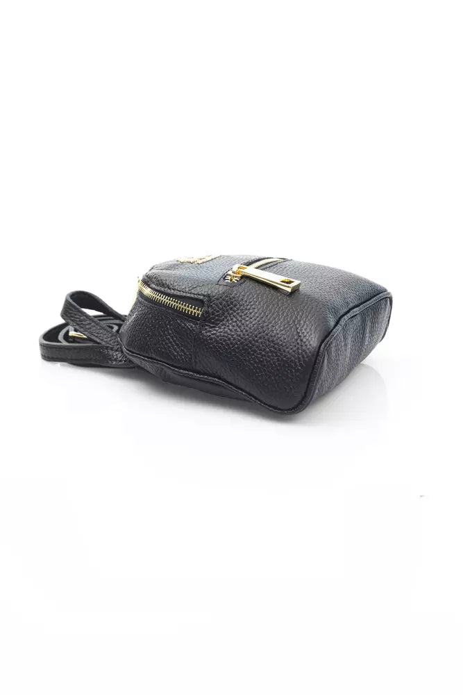 Elegant Leather Messenger Bag with Logo Detailing