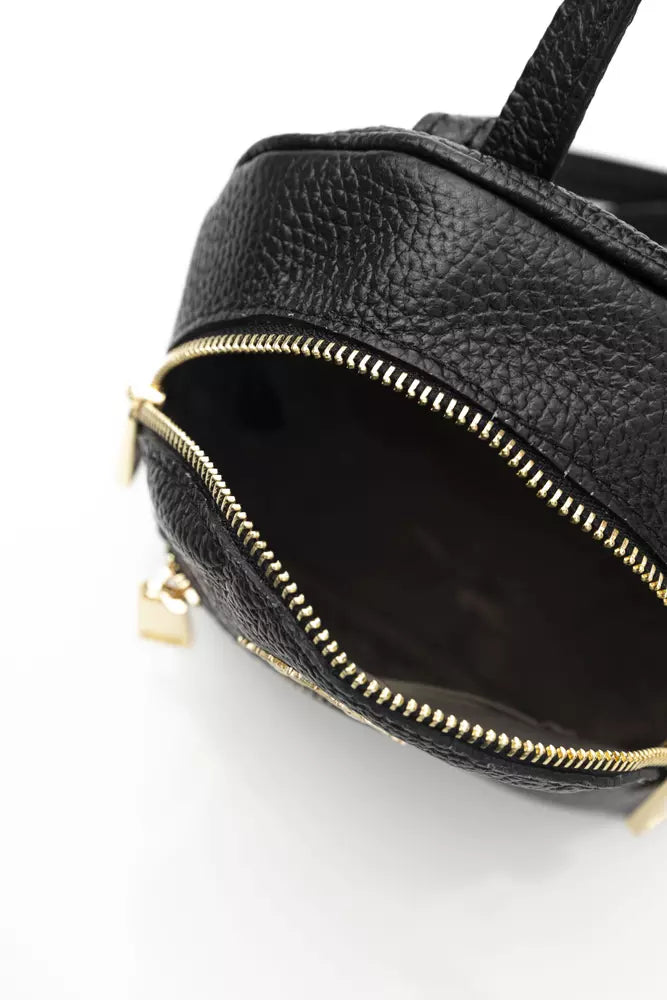 Elegant Leather Messenger Bag with Logo Detailing