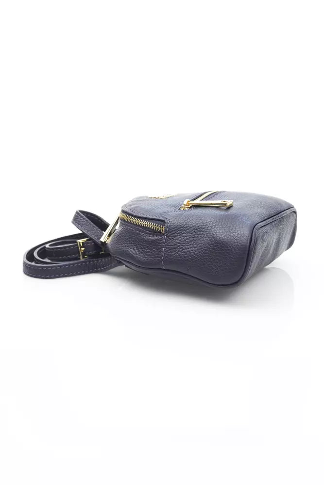 Elegant Purple Leather Messenger Bag