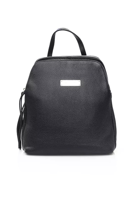 Elegant Leather Backpack with Front Logo