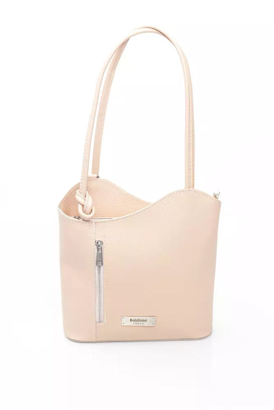 Chic Pink Leather Backpack for Sophisticated Style