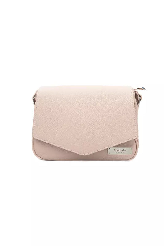 Chic Pink Leather Shoulder Bag