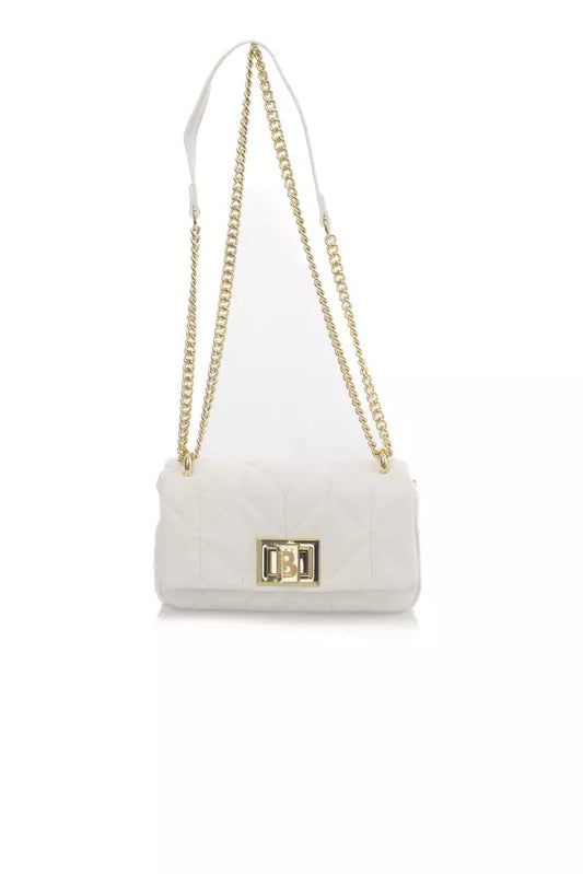 Chic White Leather Shoulder Flap Bag