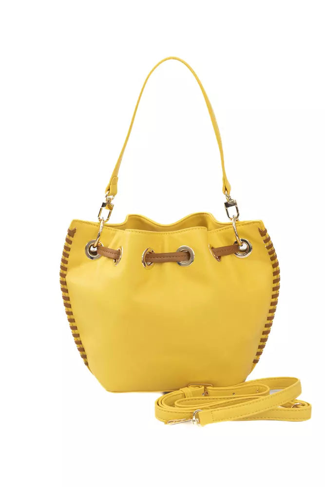 Golden Detail Yellow Shoulder Bag