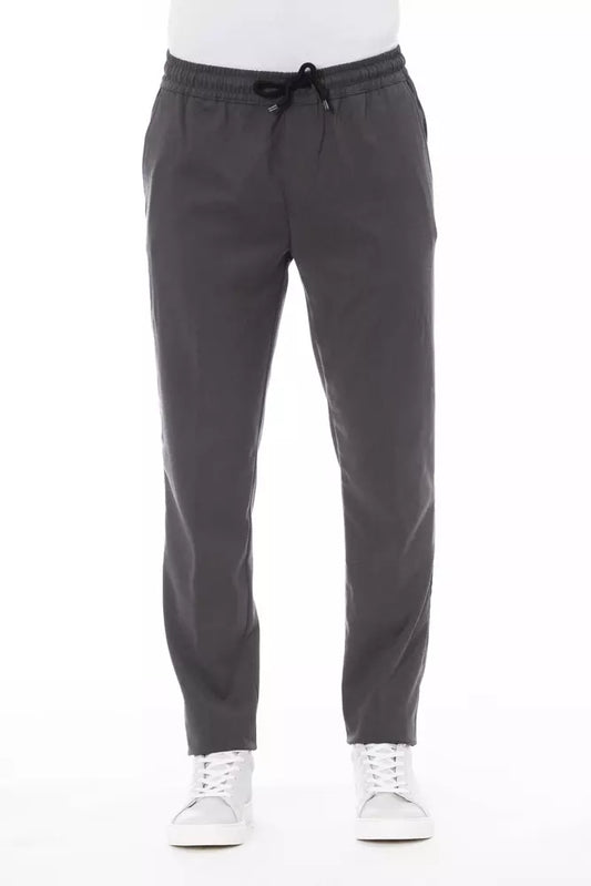 Sleek Drawstring Trousers in Timeless Gray