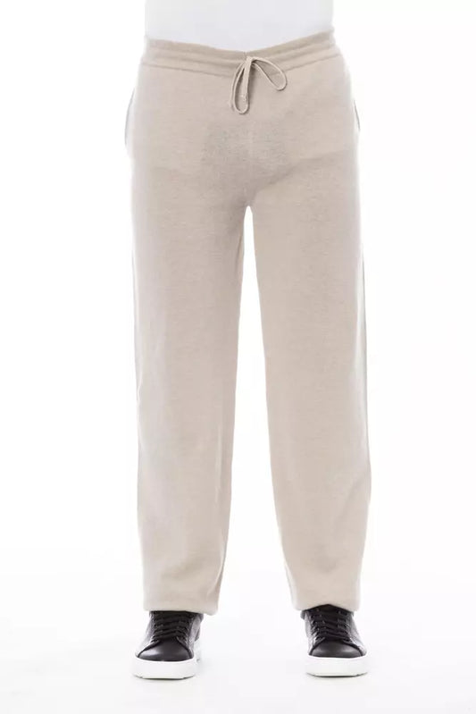 Chic Beige Drawstring Trousers for Men