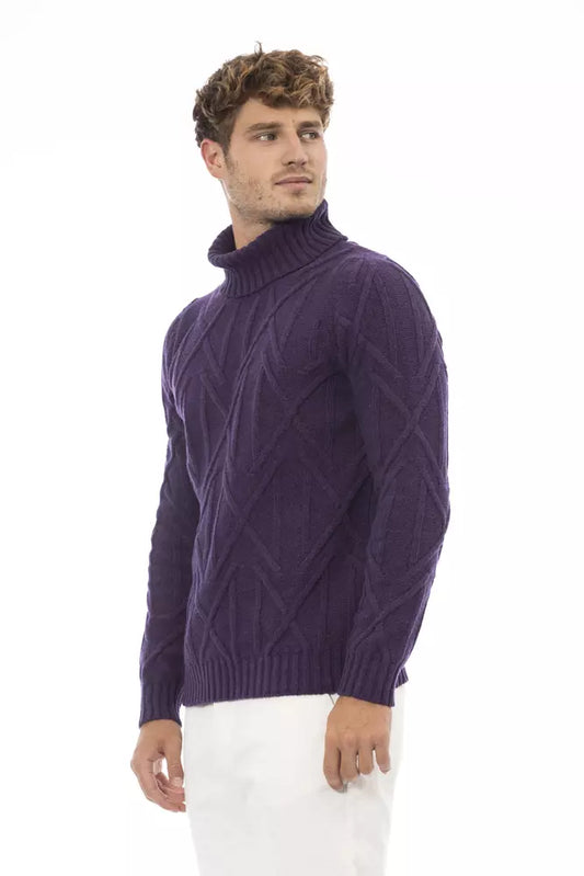 Regal Purple Turtleneck Essential Sweater