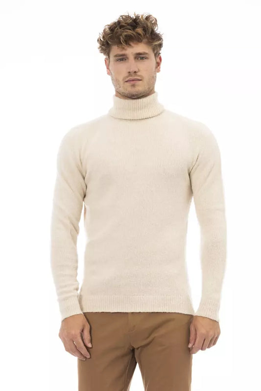 Beige Alpaca Leather Sweater