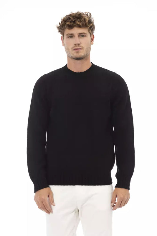 Black Alpaca Leather Sweater