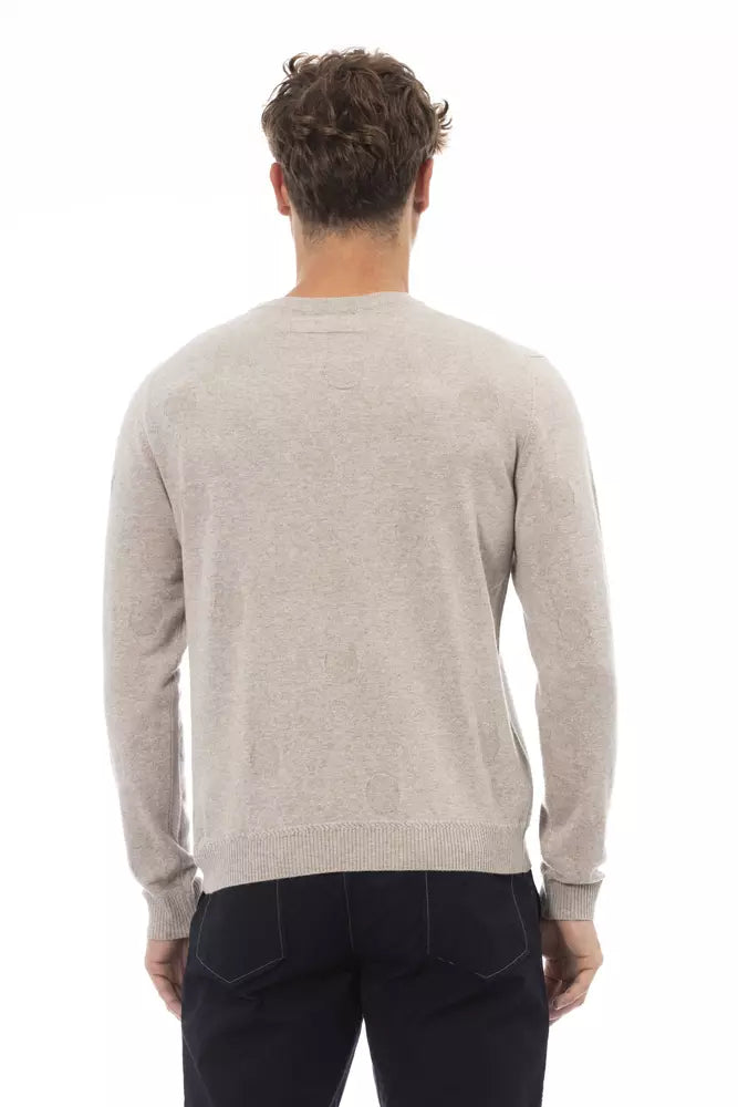 Beige Crewneck Comfort Blend Sweater