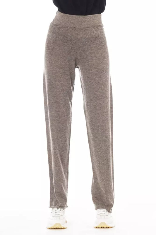 Chic High-Waisted Alpaca Blend Trousers