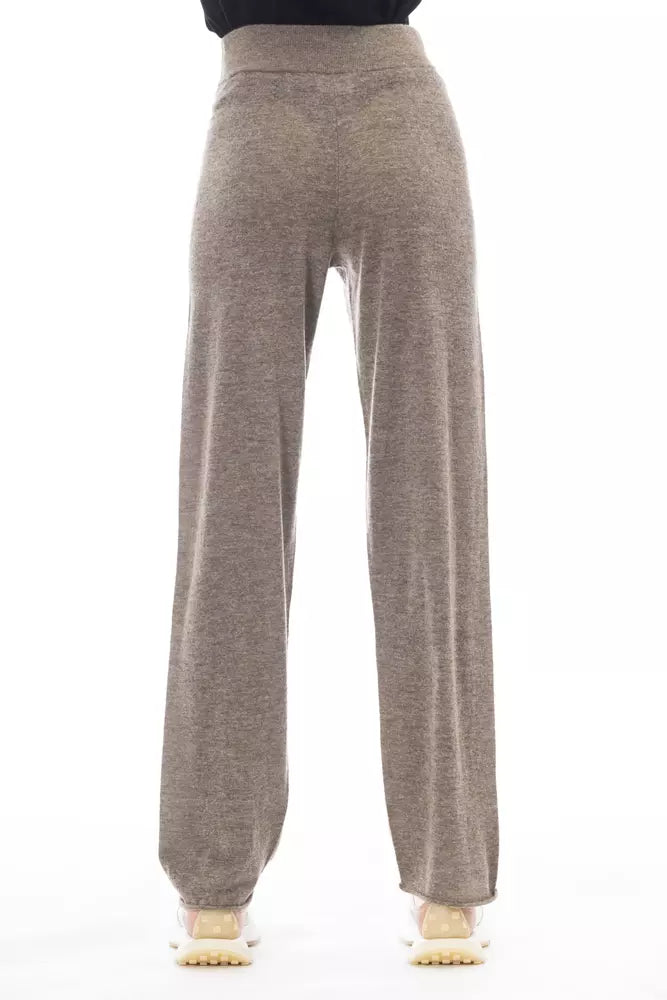 Chic High-Waisted Alpaca Blend Trousers