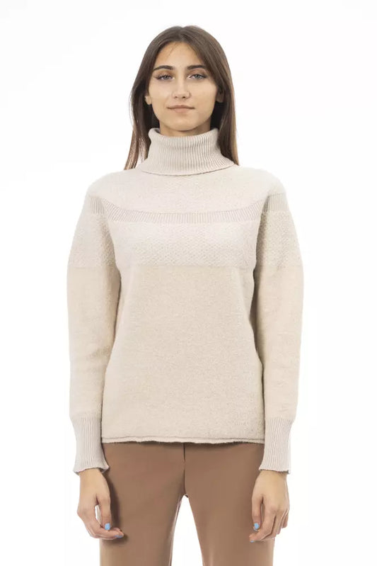 Elegant Beige Turtleneck Sweater