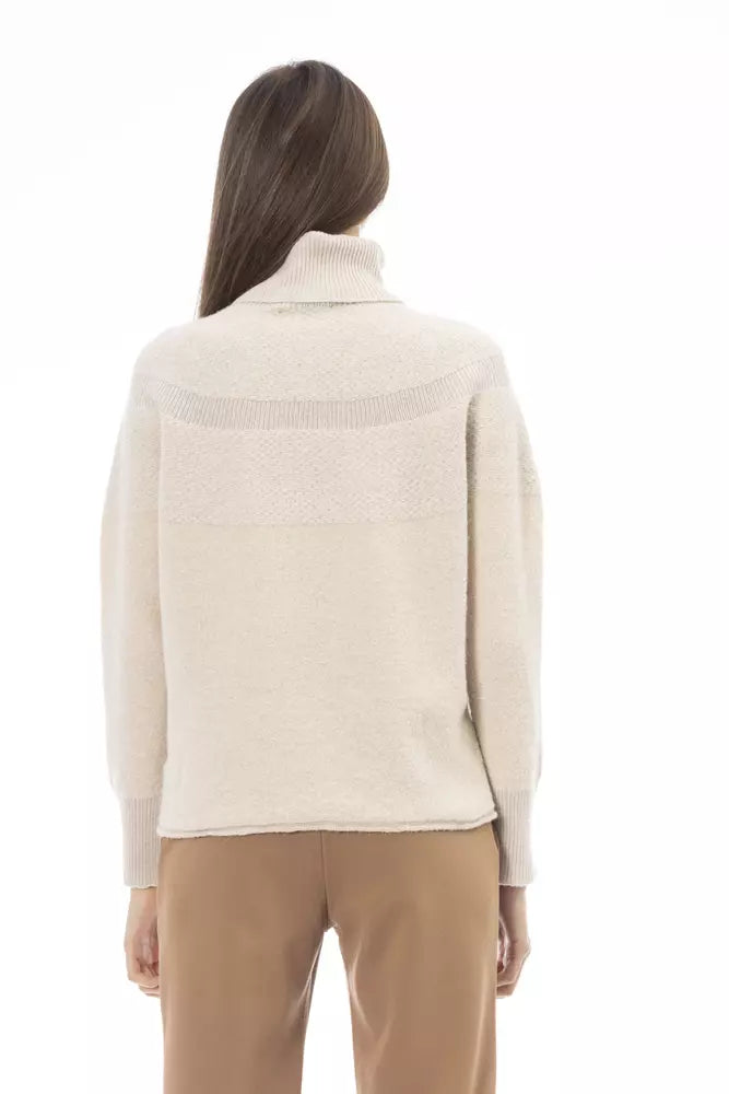 Elegant Beige Turtleneck Sweater