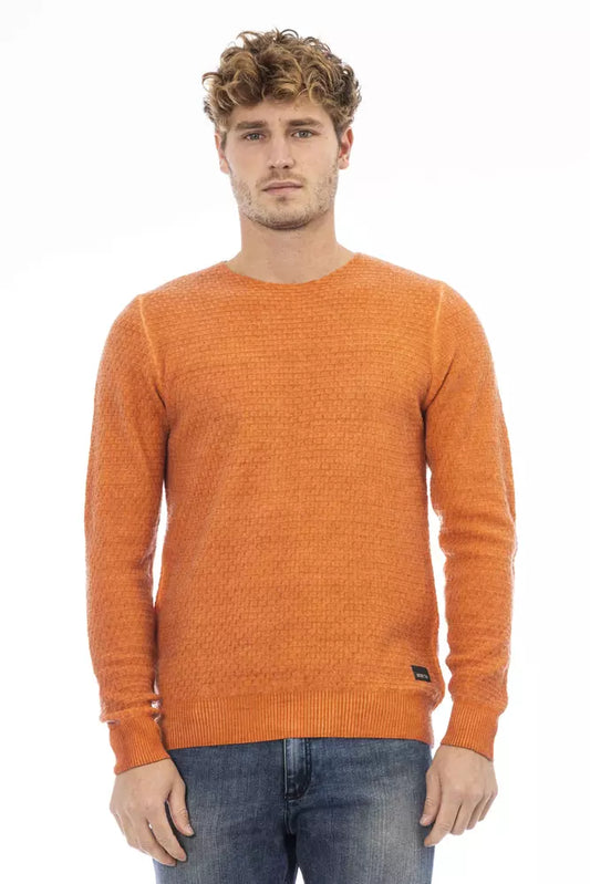 Chic Crew Neck Sweater in Vibrant Orange