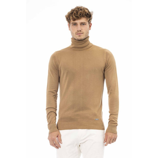 Beige Modal-Cashmere Turtleneck Sweater