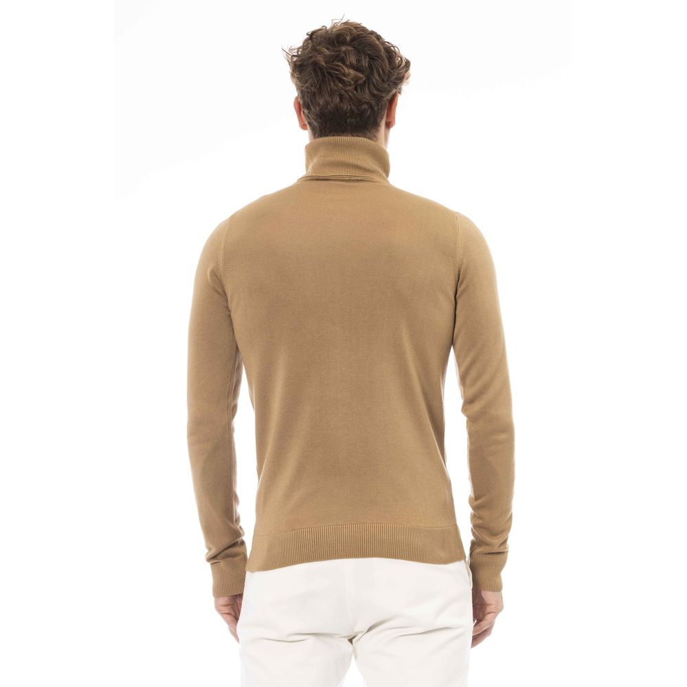 Beige Modal-Cashmere Turtleneck Sweater