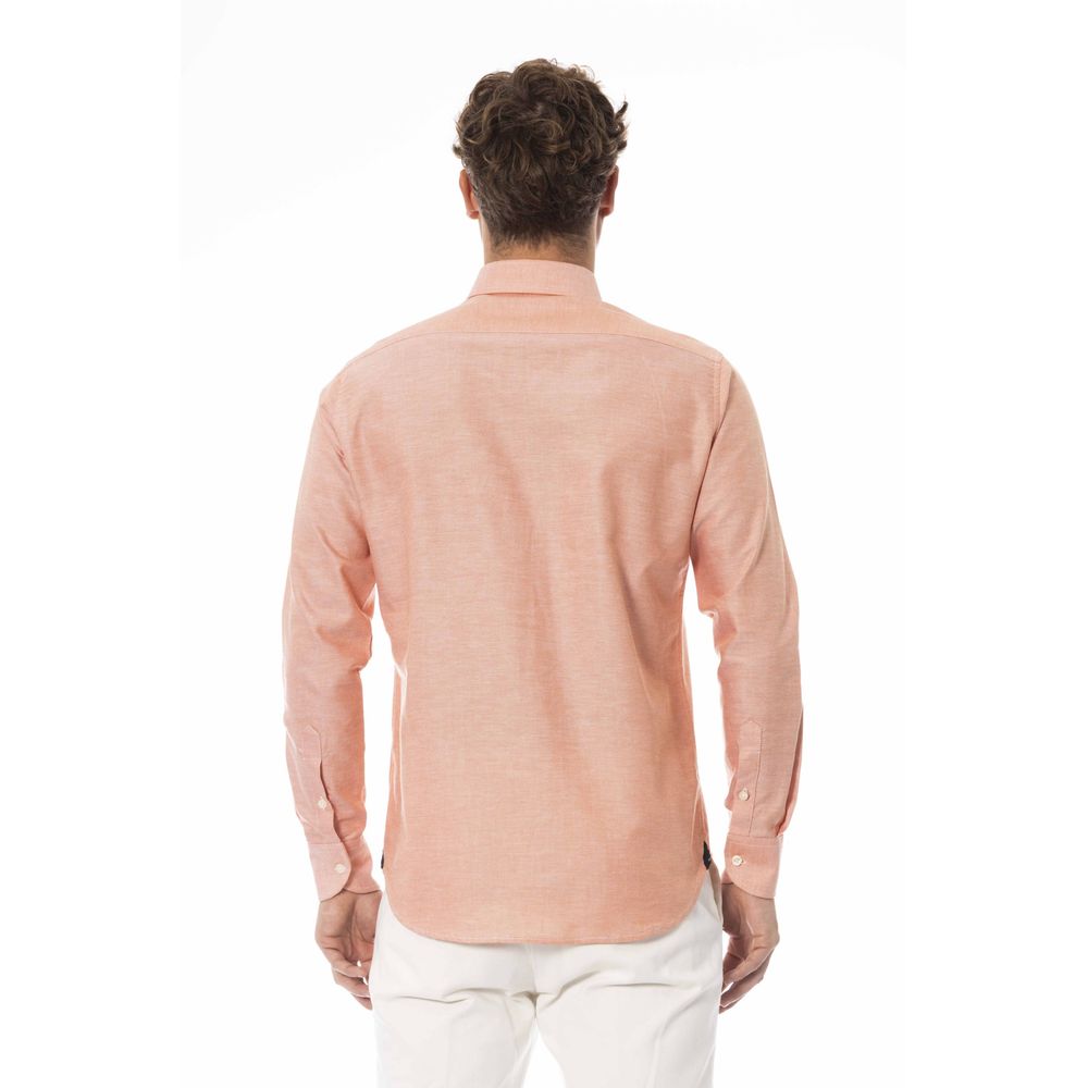 Elegant Orange Cotton Blend Shirt