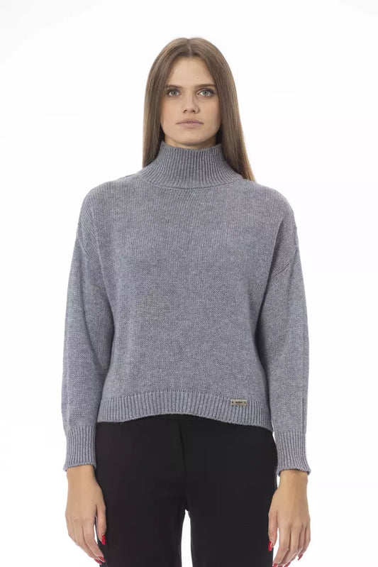 Volcanic Charm Gray Neck Sweater