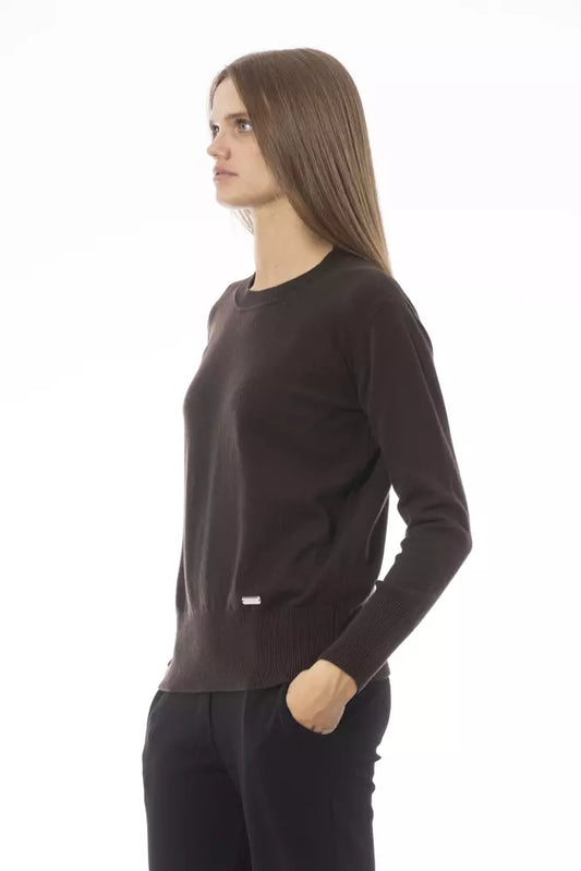 Chic Crew Neck Wool-Cashmere Blend Sweater