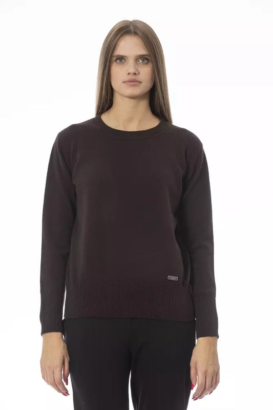 Chic Crew Neck Wool-Cashmere Blend Sweater