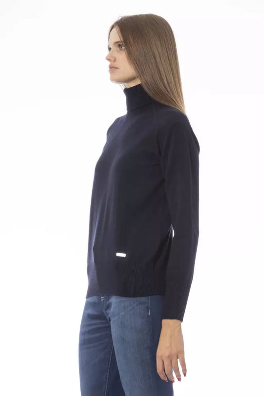Elegant Blue Turtleneck Sweater