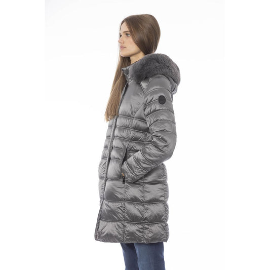 Elegant Gray Down Jacket for Sophisticated Warmth