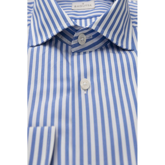 Elegant Light Blue Cotton Shirt - Medium Fit