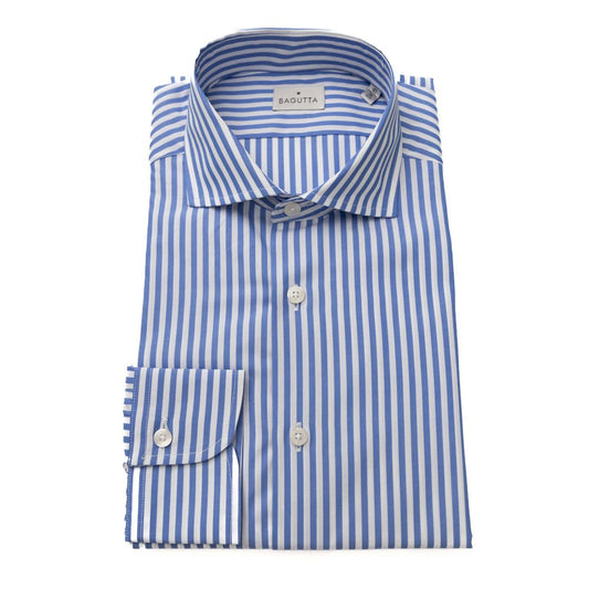 Elegant Light Blue Cotton Shirt - Medium Fit