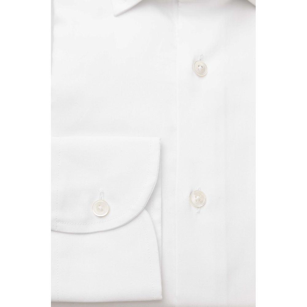 Sleek White Slim Fit French Collar Shirt