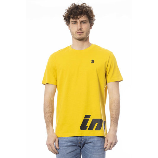 Sunshine Yellow Crew Neck Tee with Logo Print