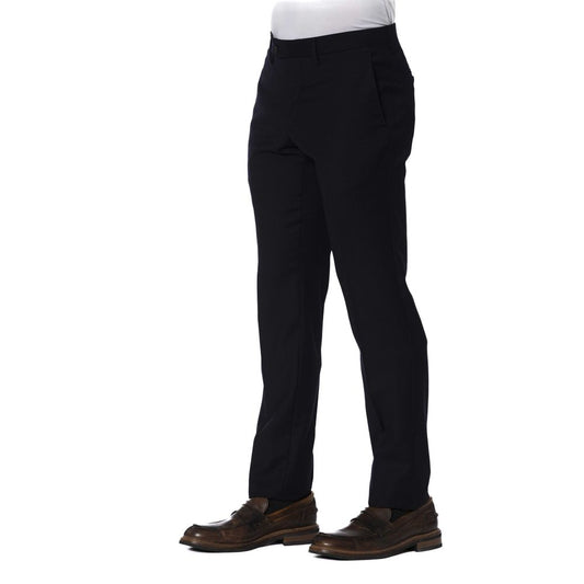 Chic Blue Polyester Trousers for Men