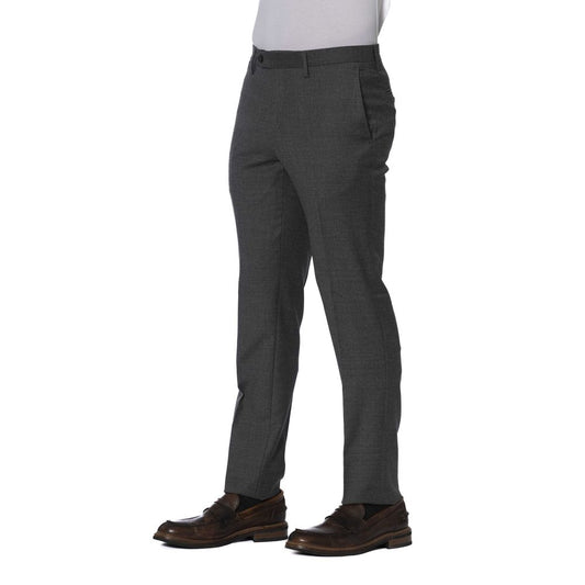 Elegant Gray Trousers with Tailored Finish