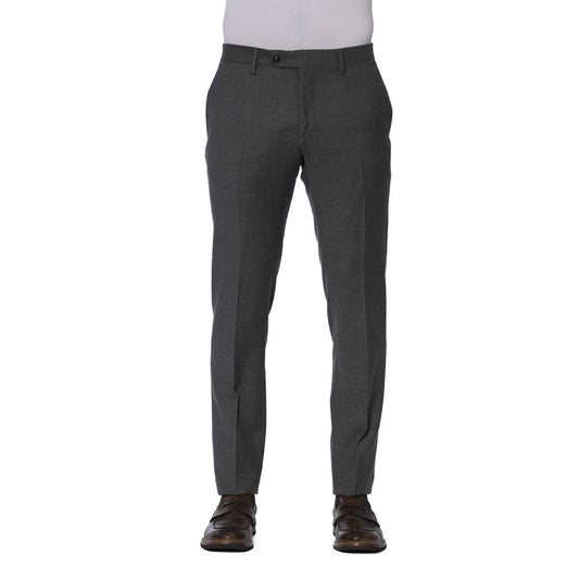 Elegant Gray Trousers with Tailored Finish
