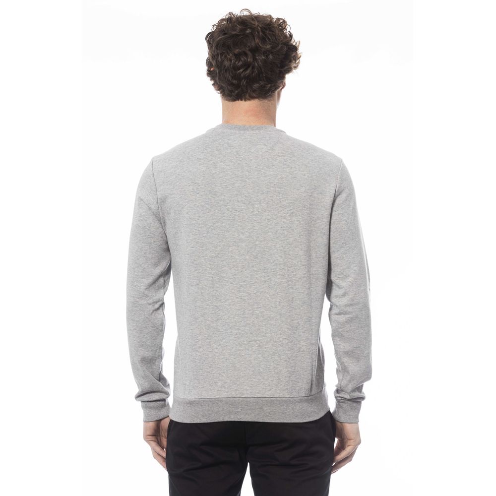 Elegant Gray Knit Sweatshirt with Front Print