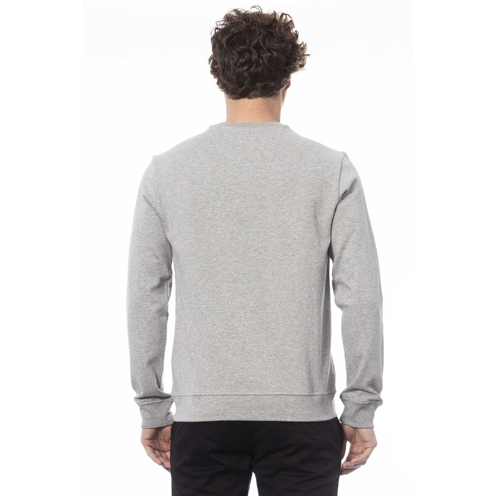 Sophisticated Gray Ribbed Knit Sweatshirt