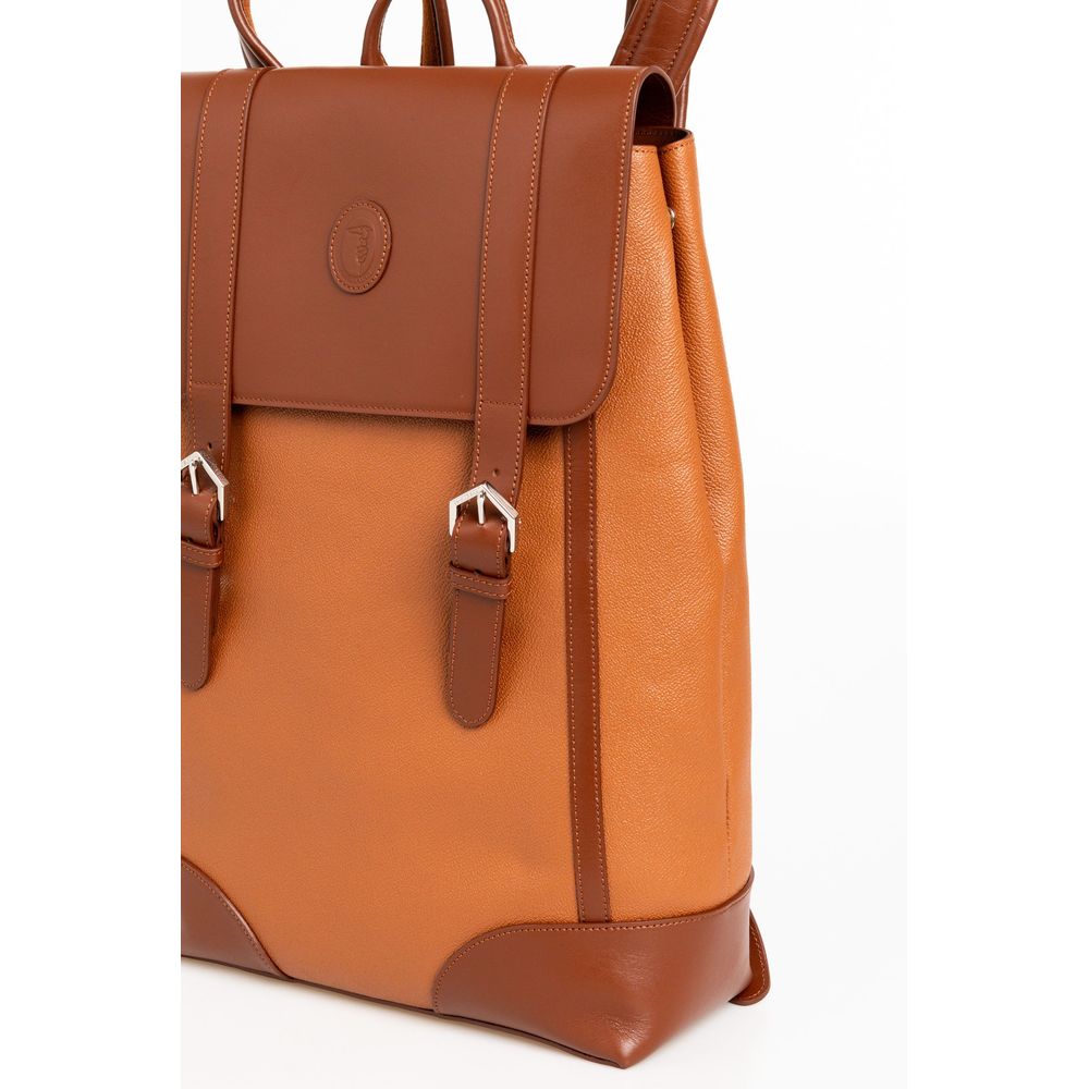Elegant Brown Leather Backpack for Men