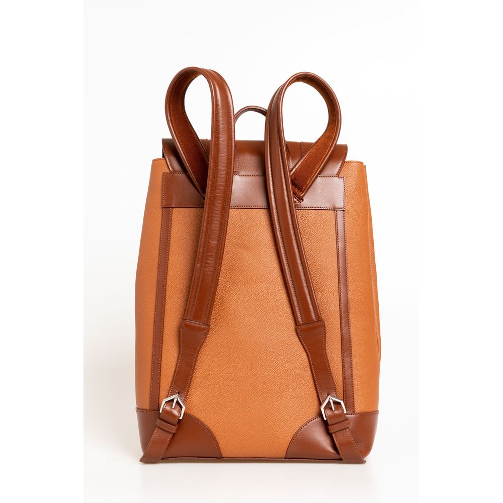 Elegant Brown Leather Backpack for Men