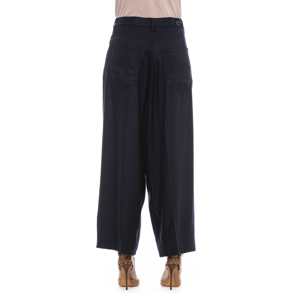 Elegant Black Cotton Trousers with Pockets