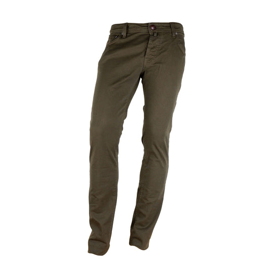Elegant Brown Regular Fit Jeans with Pony Skin Patch
