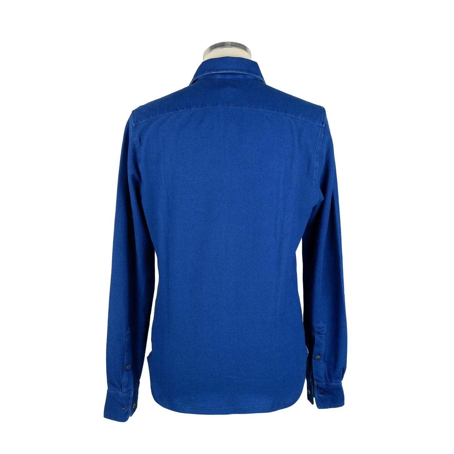 Indigo Blue Cotton Men's Shirt with Chest Logo