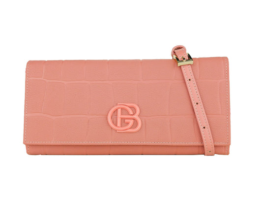 Chic Pink Crossbody Leather Bag